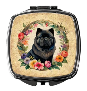 Black Chow Chow and Flowers Compact Mirror Decorative Travel Makeup Mirror for Women Girls Gifts Pocket Makeup Mirror Folding Handheld Black Chow Chow and Flowers Compact Mirror Decorative Travel Makeup Mirror for Women Girls Gifts Pocket Makeup Mirror Folding Handheld
