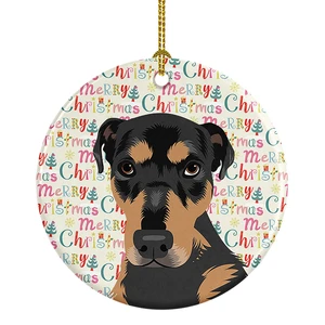 Rottweiler Black and Tan #2 Christmas Ceramic Ornament Christmas Tree Hanging Decorations for Home Christmas Holiday, Party, Gift, 3 in, Multicolor Rottweiler Black and Tan #2 Christmas Ceramic Ornament Christmas Tree Hanging Decorations for Home Christmas Holiday, Party, Gift, 3 in, Multicolor