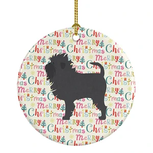 Affenpinscher Merry Christmas Ceramic Ornament Christmas Tree Hanging Decorations for Home Christmas Holiday, Party, Gift, 3 in, Multicolor Affenpinscher Merry Christmas Ceramic Ornament Christmas Tree Hanging Decorations for Home Christmas Holiday, Party, Gift, 3 in, Multicolor