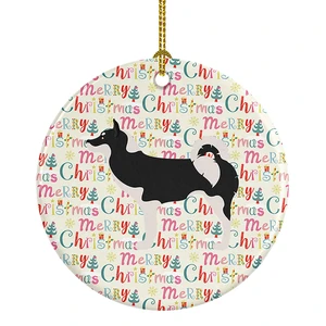 Greenland Dog Merry Christmas Ceramic Ornament Christmas Tree Hanging Decorations for Home Christmas Holiday, Party, Gift, 3 in, Multicolor Greenland Dog Merry Christmas Ceramic Ornament Christmas Tree Hanging Decorations for Home Christmas Holiday, Party, Gift, 3 in, Multicolor