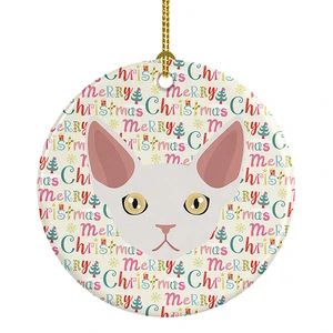 Devon Rex Cat Christmas Ceramic Ornament Christmas Tree Hanging Decorations for Home Christmas Holiday, Party, Gift, 3 in, Multicolor Devon Rex Cat Christmas Ceramic Ornament Christmas Tree Hanging Decorations for Home Christmas Holiday, Party, Gift, 3 in, Multicolor