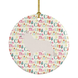 Berger Blanc Suisse Merry Christmas Ceramic Ornament Christmas Tree Hanging Decorations for Home Christmas Holiday, Party, Gift, 3 in, Multicolor Berger Blanc Suisse Merry Christmas Ceramic Ornament Christmas Tree Hanging Decorations for Home Christmas Holiday, Party, Gift, 3 in, Multicolor