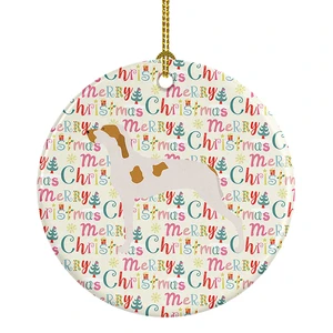 Ariege Pointer Merry Christmas Ceramic Ornament Christmas Tree Hanging Decorations for Home Christmas Holiday, Party, Gift, 3 in, Multicolor Ariege Pointer Merry Christmas Ceramic Ornament Christmas Tree Hanging Decorations for Home Christmas Holiday, Party, Gift, 3 in, Multicolor
