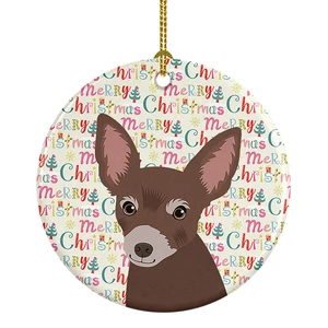 Chihuahua Chocolate #2 Christmas Ceramic Ornament Christmas Tree Hanging Decorations for Home Christmas Holiday, Party, Gift, 3 in, Multicolor Chihuahua Chocolate #2 Christmas Ceramic Ornament Christmas Tree Hanging Decorations for Home Christmas Holiday, Party, Gift, 3 in, Multicolor