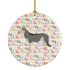 Saarloos Wolfdog Merry Christmas Ceramic Ornament Christmas Tree Hanging Decorations for Home Christmas Holiday, Party, Gift, 3 in, Multicolor Saarloos Wolfdog Merry Christmas Ceramic Ornament Christmas Tree Hanging Decorations for Home Christmas Holiday, Party, Gift, 3 in, Multicolor