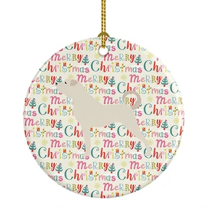 Anatolian Shepherd Merry Christmas Ceramic Ornament Christmas Tree Hanging Decorations for Home Christmas Holiday, Party, Gift, 3 in, Multicolor Anatolian Shepherd Merry Christmas Ceramic Ornament Christmas Tree Hanging Decorations for Home Christmas Holiday, Party, Gift, 3 in, Multicolor