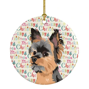 Yorkie Black and Gold #2 Christmas Ceramic Ornament Christmas Tree Hanging Decorations for Home Christmas Holiday, Party, Gift, 3 in, Multicolor Yorkie Black and Gold #2 Christmas Ceramic Ornament Christmas Tree Hanging Decorations for Home Christmas Holiday, Party, Gift, 3 in, Multicolor