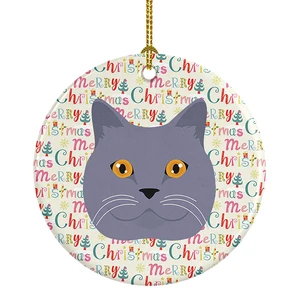 British Shorthair Cat Christmas Ceramic Ornament Christmas Tree Hanging Decorations for Home Christmas Holiday, Party, Gift, 3 in, Multicolor British Shorthair Cat Christmas Ceramic Ornament Christmas Tree Hanging Decorations for Home Christmas Holiday, Party, Gift, 3 in, Multicolor