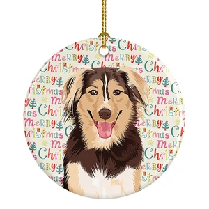 Australian Shepherd Red Tricolor #3 Christmas Ceramic Ornament Christmas Tree Hanging Decorations for Home Christmas Holiday, Party, Gift, 3 in, Multicolor Australian Shepherd Red Tricolor #3 Christmas Ceramic Ornament Christmas Tree Hanging Decorations for Home Christmas Holiday, Party, Gift, 3 in, Multicolor