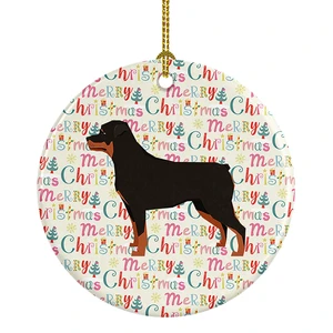 Rottweiler Merry Christmas Ceramic Ornament Christmas Tree Hanging Decorations for Home Christmas Holiday, Party, Gift, 3 in, Multicolor Rottweiler Merry Christmas Ceramic Ornament Christmas Tree Hanging Decorations for Home Christmas Holiday, Party, Gift, 3 in, Multicolor