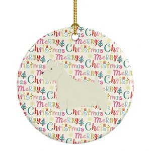 Westie Merry Christmas Ceramic Ornament Christmas Tree Hanging Decorations for Home Christmas Holiday, Party, Gift, 3 in, Multicolor Westie Merry Christmas Ceramic Ornament Christmas Tree Hanging Decorations for Home Christmas Holiday, Party, Gift, 3 in, Multicolor