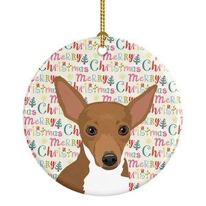Chihuahua Chocolate and White #1 Christmas Ceramic Ornament Christmas Tree Hanging Decorations for Home Christmas Holiday, Party, Gift, 3 in, Multicolor Chihuahua Chocolate and White #1 Christmas Ceramic Ornament Christmas Tree Hanging Decorations for Home Christmas Holiday, Party, Gift, 3 in, Multicolor