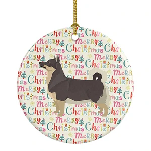 Swedish Vallhund Merry Christmas Ceramic Ornament Christmas Tree Hanging Decorations for Home Christmas Holiday, Party, Gift, 3 in, Multicolor Swedish Vallhund Merry Christmas Ceramic Ornament Christmas Tree Hanging Decorations for Home Christmas Holiday, Party, Gift, 3 in, Multicolor