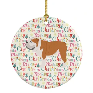 English Bulldog Merry Christmas Ceramic Ornament Christmas Tree Hanging Decorations for Home Christmas Holiday, Party, Gift, 3 in, Multicolor English Bulldog Merry Christmas Ceramic Ornament Christmas Tree Hanging Decorations for Home Christmas Holiday, Party, Gift, 3 in, Multicolor