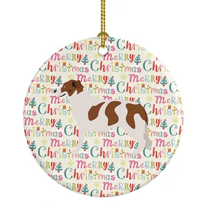 Aidi Atlas Mountain Dog Merry Christmas Ceramic Ornament Christmas Tree Hanging Decorations for Home Christmas Holiday, Party, Gift, 3 in, Multicolor Aidi Atlas Mountain Dog Merry Christmas Ceramic Ornament Christmas Tree Hanging Decorations for Home Christmas Holiday, Party, Gift, 3 in, Multicolor