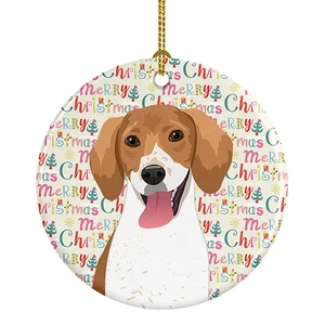Beagle Red and White Red Ticked #2 Christmas Ceramic Ornament Christmas Tree Hanging Decorations for Home Christmas Holiday, Party, Gift, 3 in, Multicolor Beagle Red and White Red Ticked #2 Christmas Ceramic Ornament Christmas Tree Hanging Decorations for Home Christmas Holiday, Party, Gift, 3 in, Multicolor