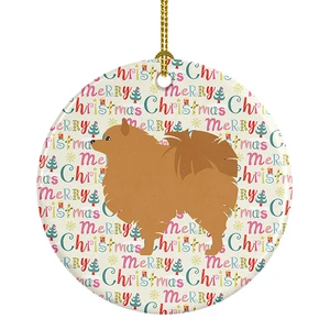 Pomeranian Merry Christmas Ceramic Ornament Christmas Tree Hanging Decorations for Home Christmas Holiday, Party, Gift, 3 in, Multicolor Pomeranian Merry Christmas Ceramic Ornament Christmas Tree Hanging Decorations for Home Christmas Holiday, Party, Gift, 3 in, Multicolor
