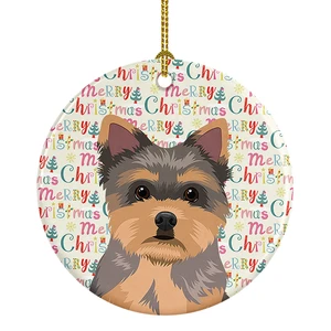 Yorkie Chocolate Puppy Christmas Ceramic Ornament Christmas Tree Hanging Decorations for Home Christmas Holiday, Party, Gift, 3 in, Multicolor Yorkie Chocolate Puppy Christmas Ceramic Ornament Christmas Tree Hanging Decorations for Home Christmas Holiday, Party, Gift, 3 in, Multicolor