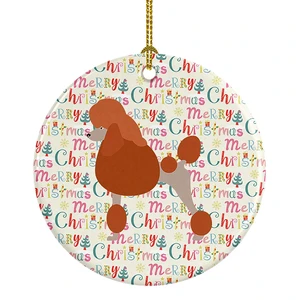 Royal Poodle Merry Christmas Ceramic Ornament Christmas Tree Hanging Decorations for Home Christmas Holiday, Party, Gift, 3 in, Multicolor Royal Poodle Merry Christmas Ceramic Ornament Christmas Tree Hanging Decorations for Home Christmas Holiday, Party, Gift, 3 in, Multicolor