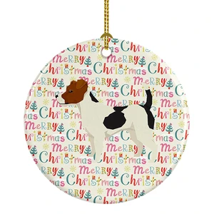 Jack Russell Terrier Merry Christmas Ceramic Ornament Christmas Tree Hanging Decorations for Home Christmas Holiday, Party, Gift, 3 in, Multicolor Jack Russell Terrier Merry Christmas Ceramic Ornament Christmas Tree Hanging Decorations for Home Christmas Holiday, Party, Gift, 3 in, Multicolor