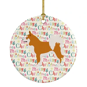 Icelandic Sheepdog Ceramic Ornament Christmas Tree Hanging Decorations for Home Christmas Holiday, Party, Gift, 3 in, Multicolor Icelandic Sheepdog Ceramic Ornament Christmas Tree Hanging Decorations for Home Christmas Holiday, Party, Gift, 3 in, Multicolor