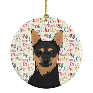 Chihuahua Black and Tan #1 Christmas Ceramic Ornament Christmas Tree Hanging Decorations for Home Christmas Holiday, Party, Gift, 3 in, Multicolor Chihuahua Black and Tan #1 Christmas Ceramic Ornament Christmas Tree Hanging Decorations for Home Christmas Holiday, Party, Gift, 3 in, Multicolor