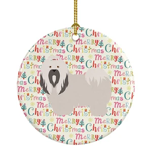 Lhasa Apso Merry Christmas Ceramic Ornament Christmas Tree Hanging Decorations for Home Christmas Holiday, Party, Gift, 3 in, Multicolor Lhasa Apso Merry Christmas Ceramic Ornament Christmas Tree Hanging Decorations for Home Christmas Holiday, Party, Gift, 3 in, Multicolor