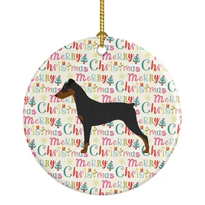 German Pinscher Merry Christmas Ceramic Ornament Christmas Tree Hanging Decorations for Home Christmas Holiday, Party, Gift, 3 in, Multicolor German Pinscher Merry Christmas Ceramic Ornament Christmas Tree Hanging Decorations for Home Christmas Holiday, Party, Gift, 3 in, Multicolor