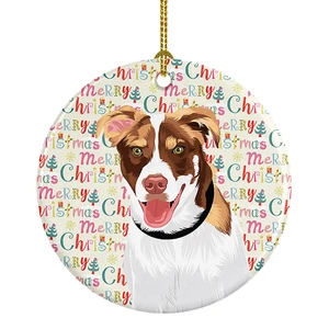 Australian Shepherd Red and White #2 Christmas Ceramic Ornament Christmas Tree Hanging Decorations for Home Christmas Holiday, Party, Gift, 3 in, Multicolor Australian Shepherd Red and White #2 Christmas Ceramic Ornament Christmas Tree Hanging Decorations for Home Christmas Holiday, Party, Gift, 3 in, Multicolor