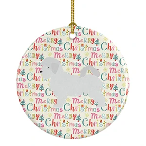 Maltese Merry Christmas Ceramic Ornament Christmas Tree Hanging Decorations for Home Christmas Holiday, Party, Gift, 3 in, Multicolor Maltese Merry Christmas Ceramic Ornament Christmas Tree Hanging Decorations for Home Christmas Holiday, Party, Gift, 3 in, Multicolor
