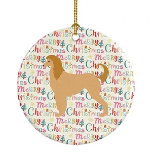 Afghan Hound Merry Christmas Ceramic Ornament Christmas Tree Hanging Decorations for Home Christmas Holiday, Party, Gift, 3 in, Multicolor Afghan Hound Merry Christmas Ceramic Ornament Christmas Tree Hanging Decorations for Home Christmas Holiday, Party, Gift, 3 in, Multicolor