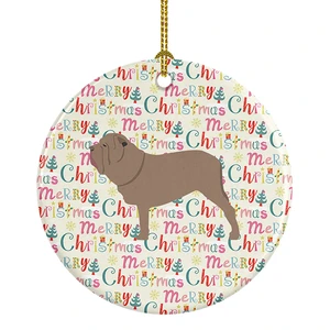 Neapolitan Mastiff Merry Christmas Ceramic Ornament Christmas Tree Hanging Decorations for Home Christmas Holiday, Party, Gift, 3 in, Multicolor Neapolitan Mastiff Merry Christmas Ceramic Ornament Christmas Tree Hanging Decorations for Home Christmas Holiday, Party, Gift, 3 in, Multicolor