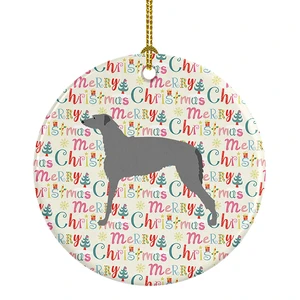 Scottish Deerhound Merry Christmas Ceramic Ornament Christmas Tree Hanging Decorations for Home Christmas Holiday, Party, Gift, 3 in, Multicolor Scottish Deerhound Merry Christmas Ceramic Ornament Christmas Tree Hanging Decorations for Home Christmas Holiday, Party, Gift, 3 in, Multicolor