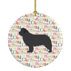 Newfoundland Merry Christmas Ceramic Ornament Christmas Tree Hanging Decorations for Home Christmas Holiday, Party, Gift, 3 in, Multicolor Newfoundland Merry Christmas Ceramic Ornament Christmas Tree Hanging Decorations for Home Christmas Holiday, Party, Gift, 3 in, Multicolor