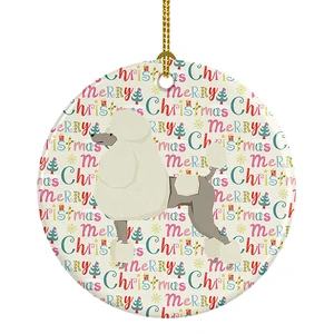 Poodle Merry Christmas Ceramic Ornament Christmas Tree Hanging Decorations for Home Christmas Holiday, Party, Gift, 3 in, Multicolor Poodle Merry Christmas Ceramic Ornament Christmas Tree Hanging Decorations for Home Christmas Holiday, Party, Gift, 3 in, Multicolor