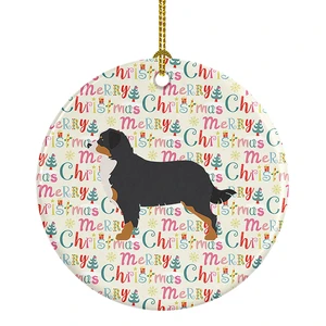 Bernese Mountain Dog Merry Christmas Ceramic Ornament Christmas Tree Hanging Decorations for Home Christmas Holiday, Party, Gift, 3 in, Multicolor Bernese Mountain Dog Merry Christmas Ceramic Ornament Christmas Tree Hanging Decorations for Home Christmas Holiday, Party, Gift, 3 in, Multicolor