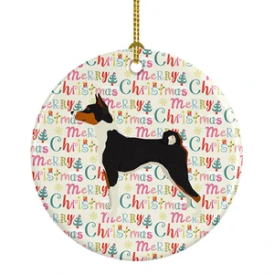 Basenji Merry Christmas Ceramic Ornament Christmas Tree Hanging Decorations for Home Christmas Holiday, Party, Gift, 3 in, Multicolor Basenji Merry Christmas Ceramic Ornament Christmas Tree Hanging Decorations for Home Christmas Holiday, Party, Gift, 3 in, Multicolor