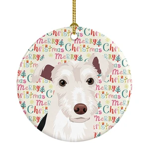 Schnauzer Parti Christmas Ceramic Ornament Christmas Tree Hanging Decorations for Home Christmas Holiday, Party, Gift, 3 in, Multicolor Schnauzer Parti Christmas Ceramic Ornament Christmas Tree Hanging Decorations for Home Christmas Holiday, Party, Gift, 3 in, Multicolor