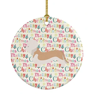 Dandie Dinmont Terrier Merry Christmas Ceramic Ornament Christmas Tree Hanging Decorations for Home Christmas Holiday, Party, Gift, 3 in, Multicolor Dandie Dinmont Terrier Merry Christmas Ceramic Ornament Christmas Tree Hanging Decorations for Home Christmas Holiday, Party, Gift, 3 in, Multicolor