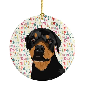 Rottweiler Black and Rust Christmas Ceramic Ornament Christmas Tree Hanging Decorations for Home Christmas Holiday, Party, Gift, 3 in, Multicolor Rottweiler Black and Rust Christmas Ceramic Ornament Christmas Tree Hanging Decorations for Home Christmas Holiday, Party, Gift, 3 in, Multicolor