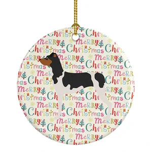 Brazilian Terrier Merry Christmas Ceramic Ornament Christmas Tree Hanging Decorations for Home Christmas Holiday, Party, Gift, 3 in, Multicolor Brazilian Terrier Merry Christmas Ceramic Ornament Christmas Tree Hanging Decorations for Home Christmas Holiday, Party, Gift, 3 in, Multicolor