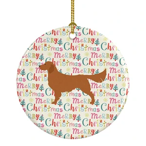 Golden Retriever Merry Christmas Ceramic Ornament Christmas Tree Hanging Decorations for Home Christmas Holiday, Party, Gift, 3 in, Multicolor Golden Retriever Merry Christmas Ceramic Ornament Christmas Tree Hanging Decorations for Home Christmas Holiday, Party, Gift, 3 in, Multicolor