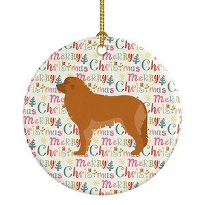 Leonberger Merry Christmas Ceramic Ornament Christmas Tree Hanging Decorations for Home Christmas Holiday, Party, Gift, 3 in, Multicolor Leonberger Merry Christmas Ceramic Ornament Christmas Tree Hanging Decorations for Home Christmas Holiday, Party, Gift, 3 in, Multicolor