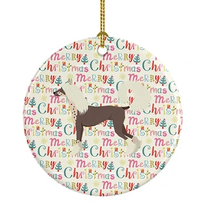 Chinese Crested Merry Christmas Ceramic Ornament Christmas Tree Hanging Decorations for Home Christmas Holiday, Party, Gift, 3 in, Multicolor Chinese Crested Merry Christmas Ceramic Ornament Christmas Tree Hanging Decorations for Home Christmas Holiday, Party, Gift, 3 in, Multicolor