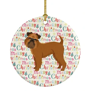 Brussels Griffon Merry Christmas Ceramic Ornament Christmas Tree Hanging Decorations for Home Christmas Holiday, Party, Gift, 3 in, Multicolor Brussels Griffon Merry Christmas Ceramic Ornament Christmas Tree Hanging Decorations for Home Christmas Holiday, Party, Gift, 3 in, Multicolor