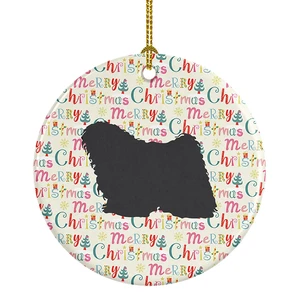 Puli Merry Christmas Ceramic Ornament Christmas Tree Hanging Decorations for Home Christmas Holiday, Party, Gift, 3 in, Multicolor Puli Merry Christmas Ceramic Ornament Christmas Tree Hanging Decorations for Home Christmas Holiday, Party, Gift, 3 in, Multicolor