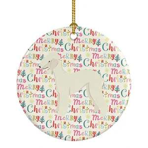 Bedlington Terrier Merry Christmas Ceramic Ornament Christmas Tree Hanging Decorations for Home Christmas Holiday, Party, Gift, 3 in, Multicolor Bedlington Terrier Merry Christmas Ceramic Ornament Christmas Tree Hanging Decorations for Home Christmas Holiday, Party, Gift, 3 in, Multicolor