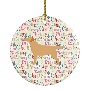 Yellow Labrador Retriever Merry Christmas Ceramic Ornament Christmas Tree Hanging Decorations for Home Christmas Holiday, Party, Gift, 3 in, Multicolor Yellow Labrador Retriever Merry Christmas Ceramic Ornament Christmas Tree Hanging Decorations for Home Christmas Holiday, Party, Gift, 3 in, Multicolor