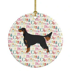 Gordon Setter Merry Christmas Ceramic Ornament Christmas Tree Hanging Decorations for Home Christmas Holiday, Party, Gift, 3 in, Multicolor Gordon Setter Merry Christmas Ceramic Ornament Christmas Tree Hanging Decorations for Home Christmas Holiday, Party, Gift, 3 in, Multicolor