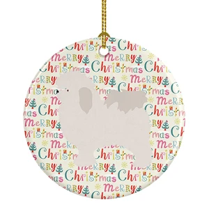 Bolognese Merry Christmas Ceramic Ornament Christmas Tree Hanging Decorations for Home Christmas Holiday, Party, Gift, 3 in, Multicolor Bolognese Merry Christmas Ceramic Ornament Christmas Tree Hanging Decorations for Home Christmas Holiday, Party, Gift, 3 in, Multicolor